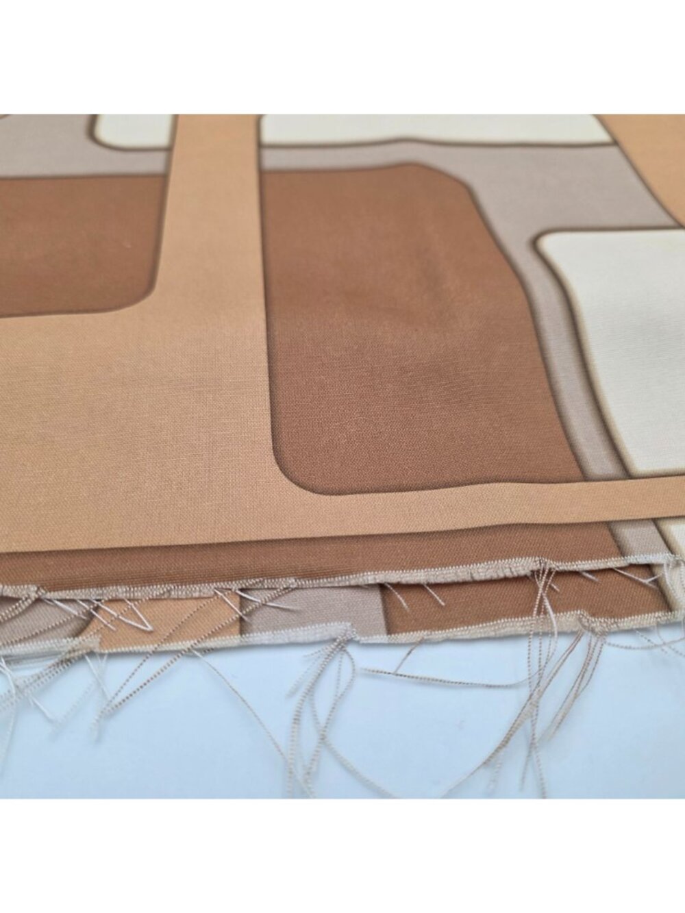 MCM Geometric Upholstery Fabric Neutral Tones Polyester 54" Wide 2.5 Yards - Picture 2 of 6